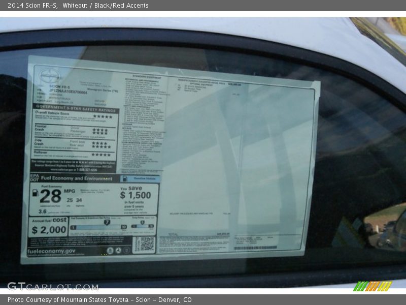 Whiteout / Black/Red Accents 2014 Scion FR-S