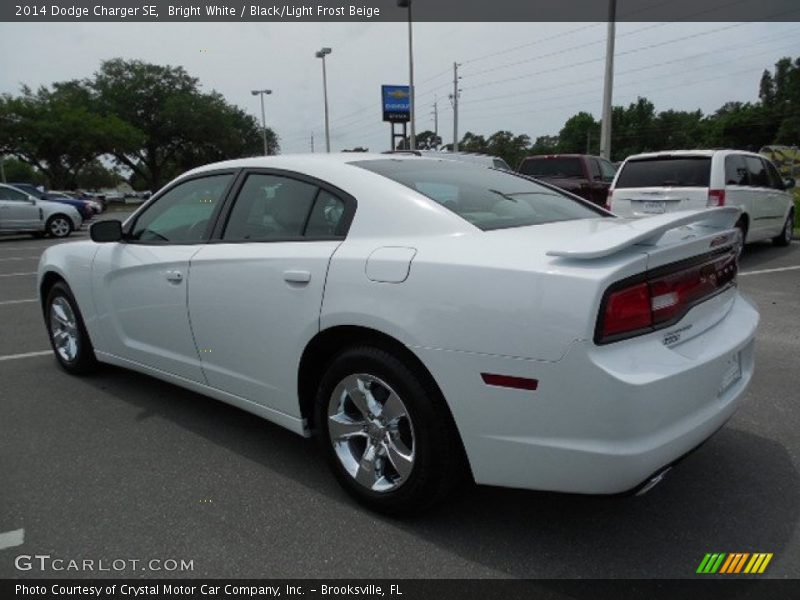Bright White / Black/Light Frost Beige 2014 Dodge Charger SE