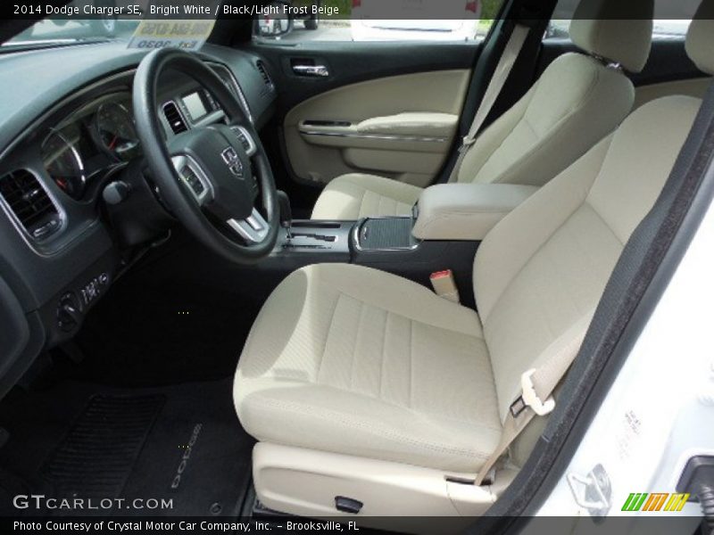 Bright White / Black/Light Frost Beige 2014 Dodge Charger SE