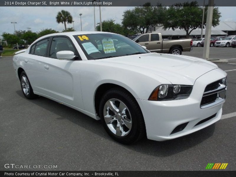 Bright White / Black/Light Frost Beige 2014 Dodge Charger SE