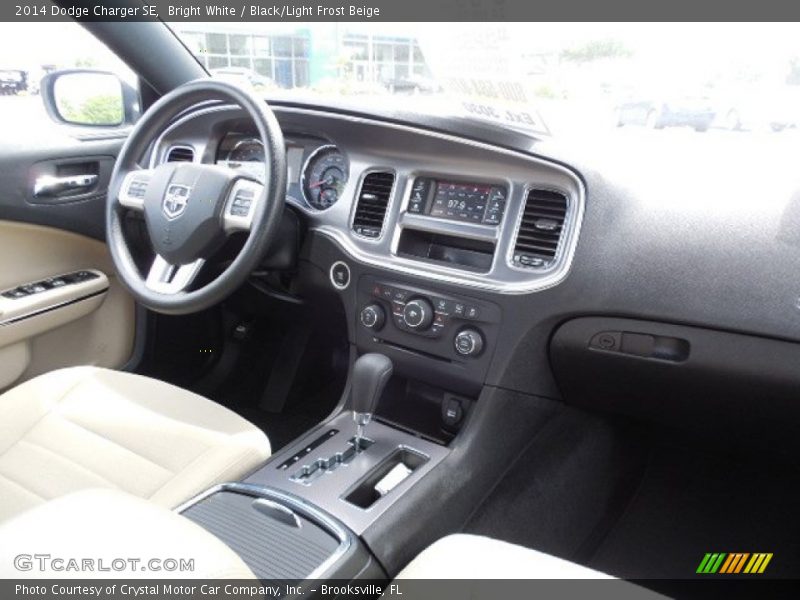 Bright White / Black/Light Frost Beige 2014 Dodge Charger SE