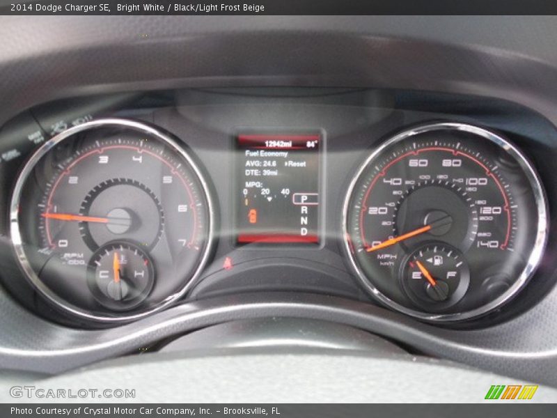 Bright White / Black/Light Frost Beige 2014 Dodge Charger SE