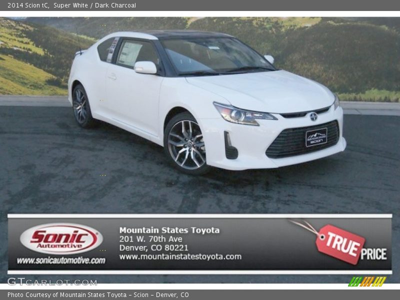 Super White / Dark Charcoal 2014 Scion tC