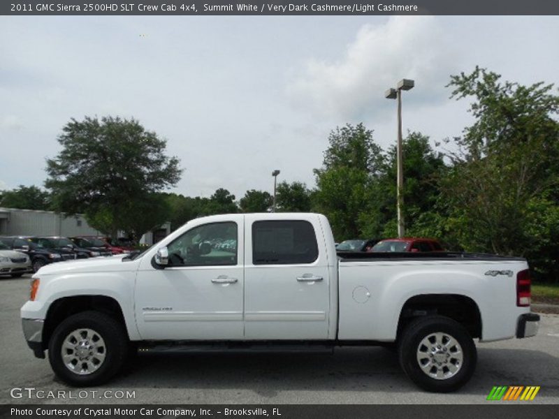 Summit White / Very Dark Cashmere/Light Cashmere 2011 GMC Sierra 2500HD SLT Crew Cab 4x4