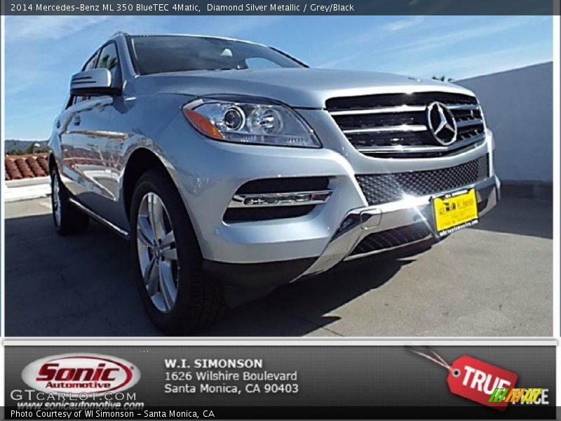 Diamond Silver Metallic / Grey/Black 2014 Mercedes-Benz ML 350 BlueTEC 4Matic