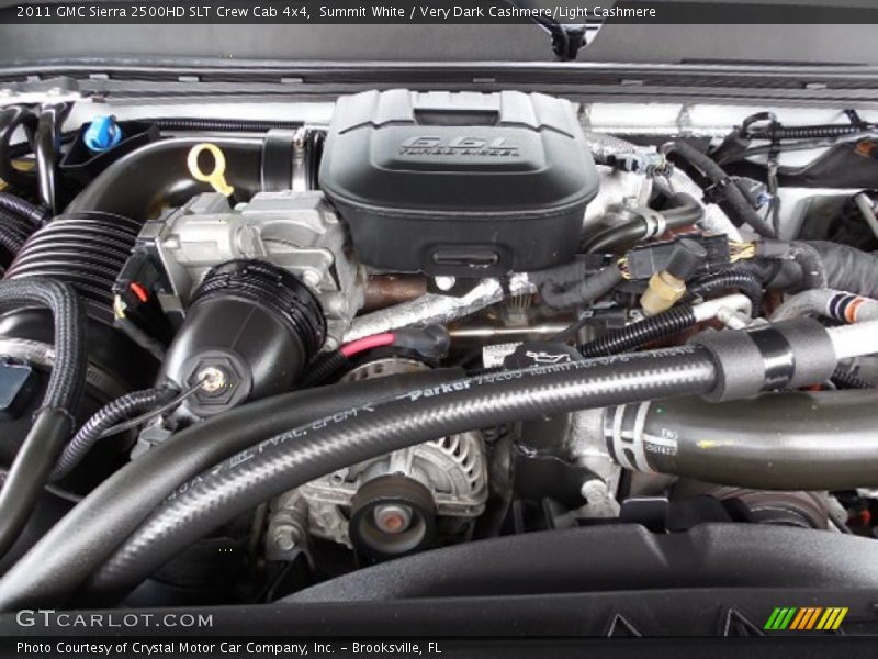 Summit White / Very Dark Cashmere/Light Cashmere 2011 GMC Sierra 2500HD SLT Crew Cab 4x4