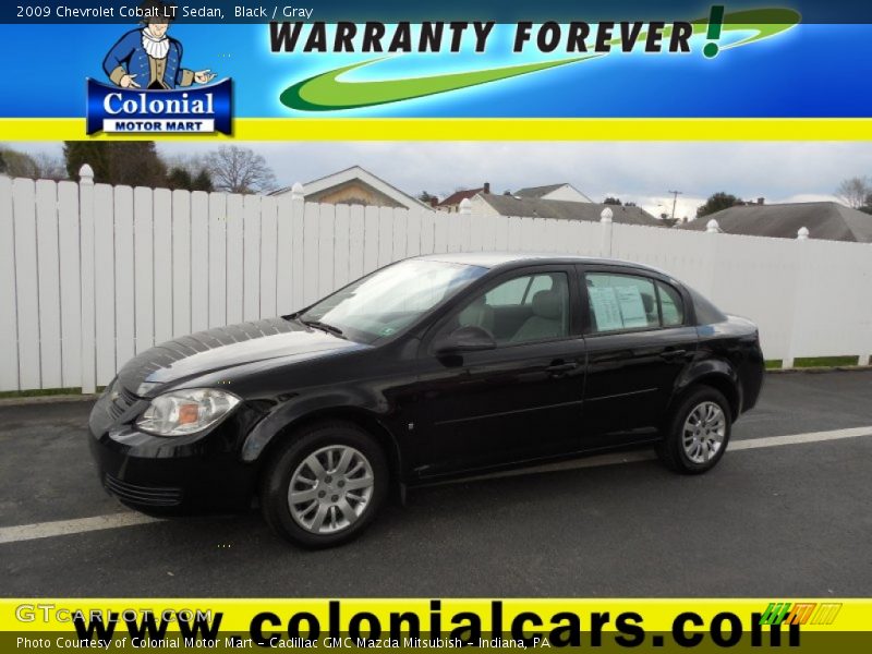 Black / Gray 2009 Chevrolet Cobalt LT Sedan