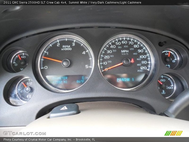 Summit White / Very Dark Cashmere/Light Cashmere 2011 GMC Sierra 2500HD SLT Crew Cab 4x4