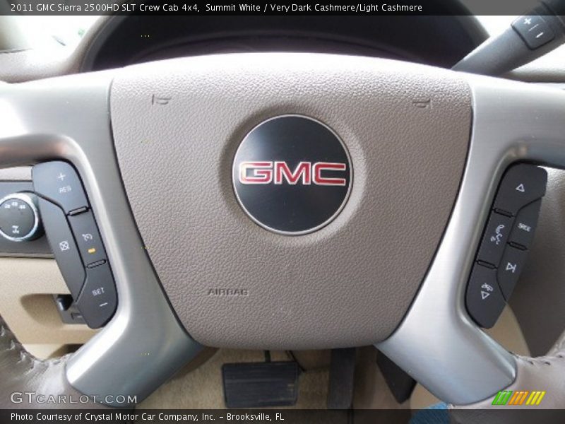 Summit White / Very Dark Cashmere/Light Cashmere 2011 GMC Sierra 2500HD SLT Crew Cab 4x4