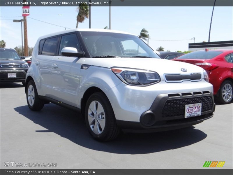 Bright Silver / Black Diamond Woven Cloth 2014 Kia Soul 1.6