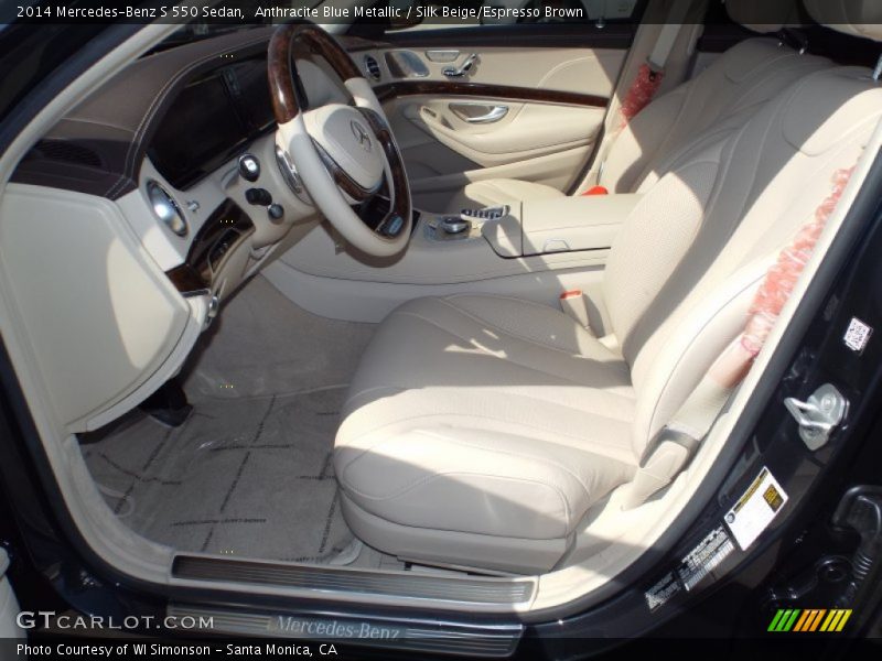 Anthracite Blue Metallic / Silk Beige/Espresso Brown 2014 Mercedes-Benz S 550 Sedan