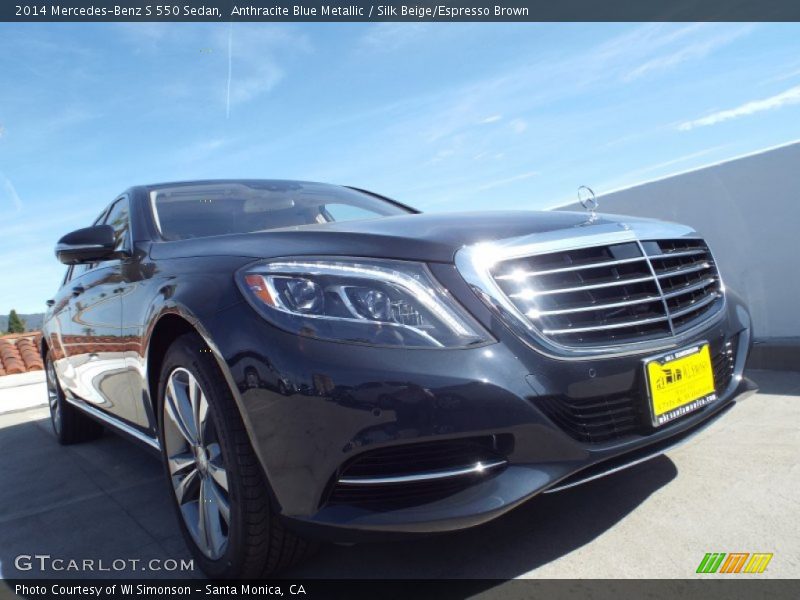 Anthracite Blue Metallic / Silk Beige/Espresso Brown 2014 Mercedes-Benz S 550 Sedan