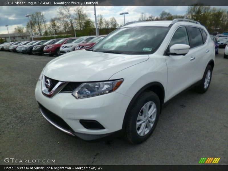 Moonlight White / Charcoal 2014 Nissan Rogue SV AWD