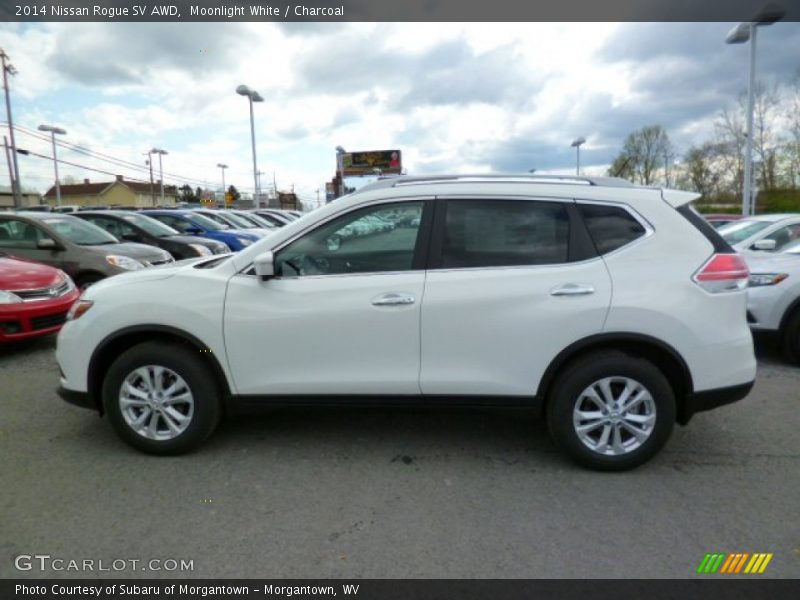 Moonlight White / Charcoal 2014 Nissan Rogue SV AWD