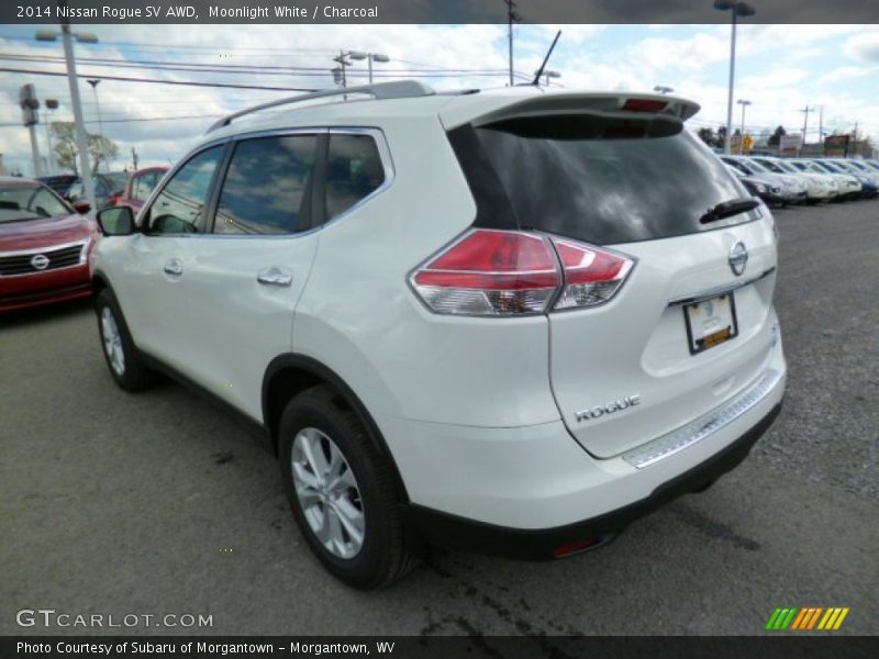 Moonlight White / Charcoal 2014 Nissan Rogue SV AWD