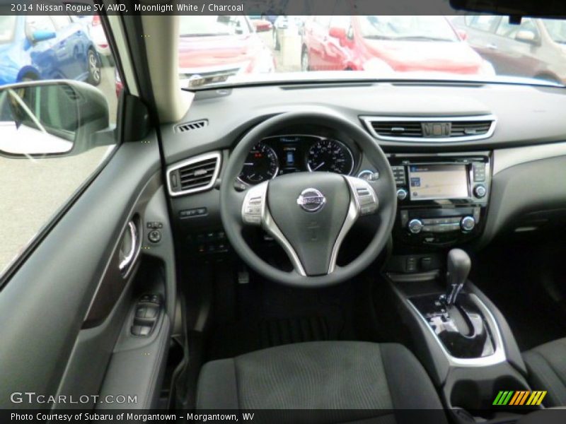 Moonlight White / Charcoal 2014 Nissan Rogue SV AWD