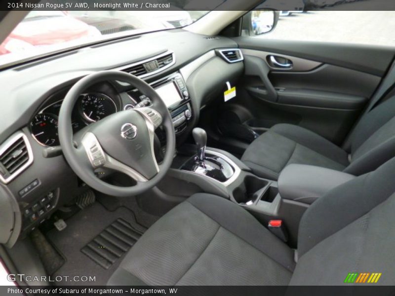 Moonlight White / Charcoal 2014 Nissan Rogue SV AWD