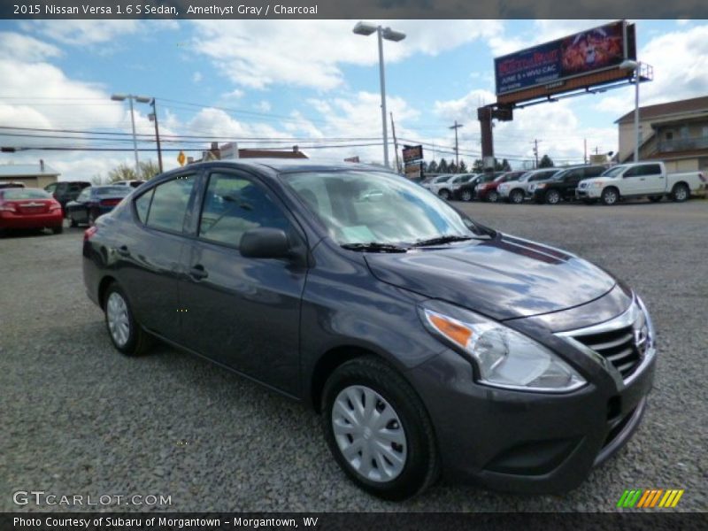 Amethyst Gray / Charcoal 2015 Nissan Versa 1.6 S Sedan