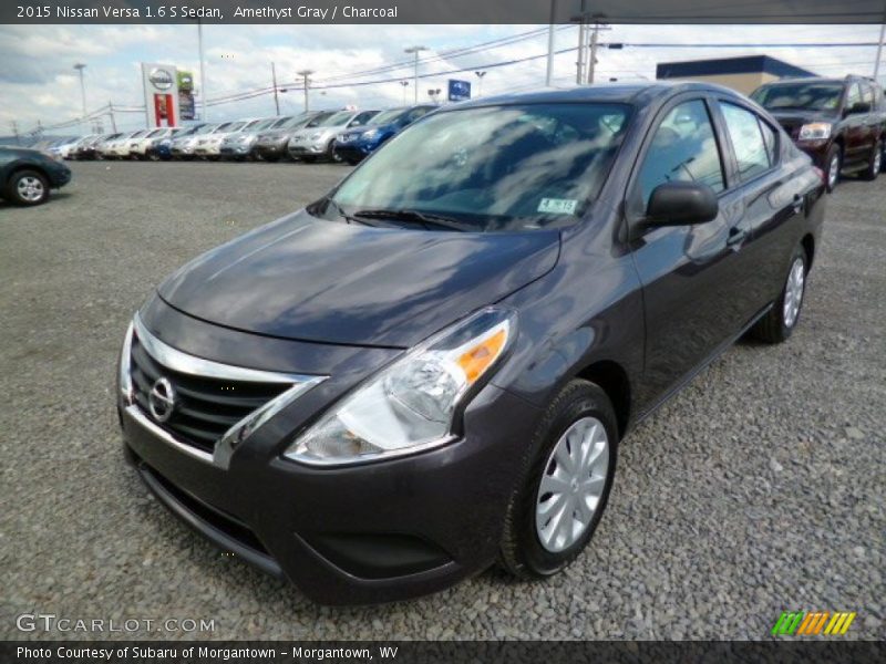 Amethyst Gray / Charcoal 2015 Nissan Versa 1.6 S Sedan