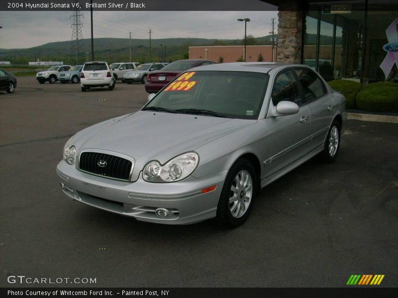 Brilliant Silver / Black 2004 Hyundai Sonata V6