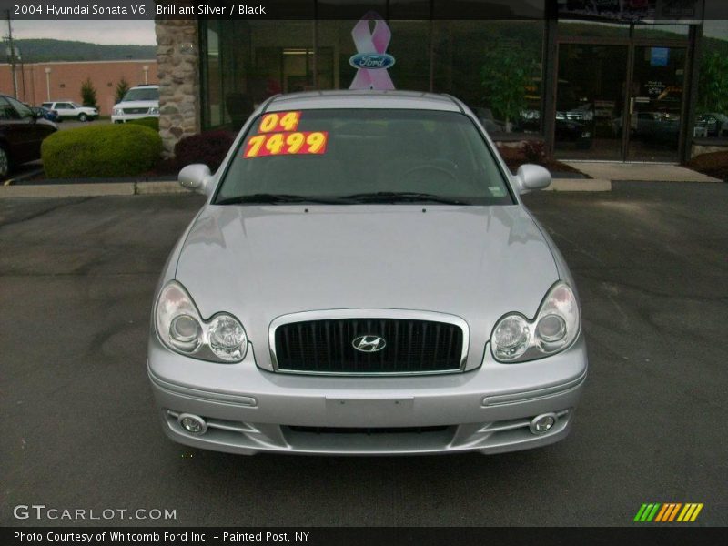 Brilliant Silver / Black 2004 Hyundai Sonata V6