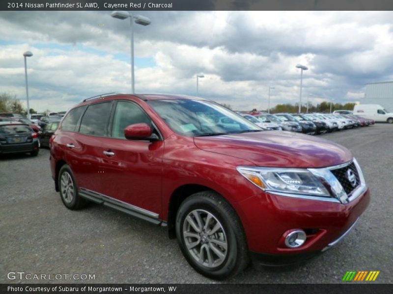 Cayenne Red / Charcoal 2014 Nissan Pathfinder SL AWD