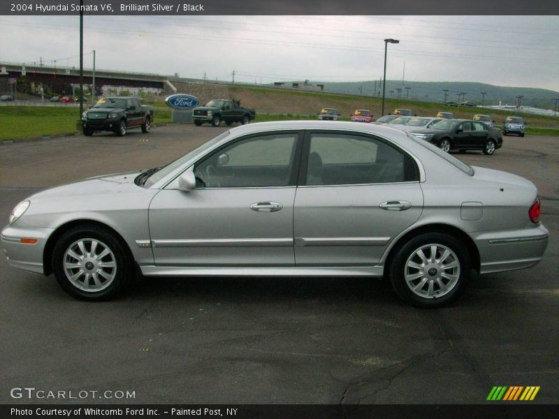 Brilliant Silver / Black 2004 Hyundai Sonata V6