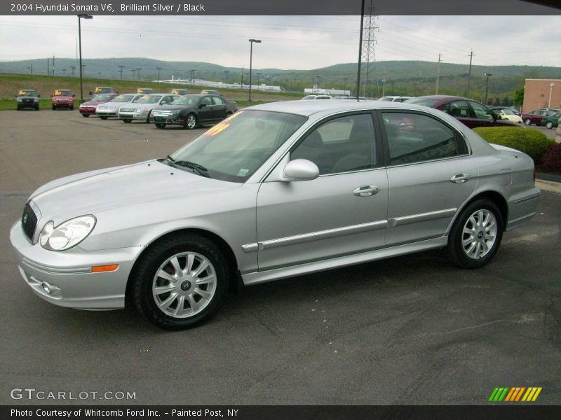 Brilliant Silver / Black 2004 Hyundai Sonata V6