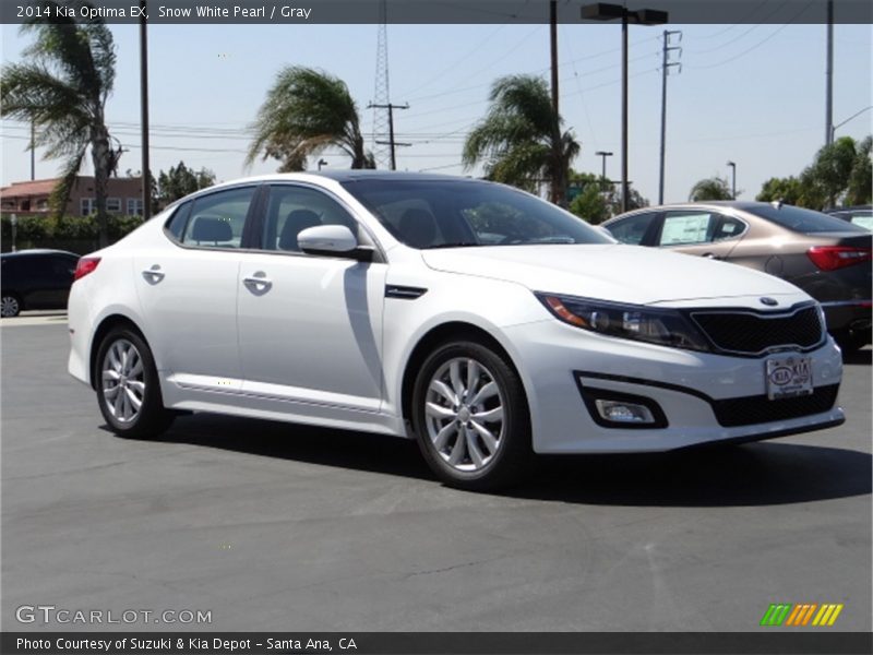 Snow White Pearl / Gray 2014 Kia Optima EX
