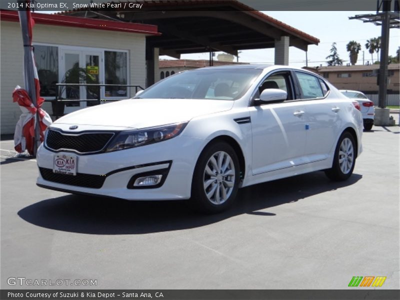 Snow White Pearl / Gray 2014 Kia Optima EX
