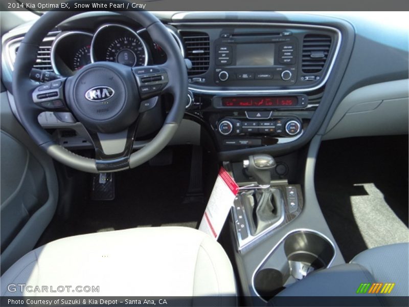 Snow White Pearl / Gray 2014 Kia Optima EX