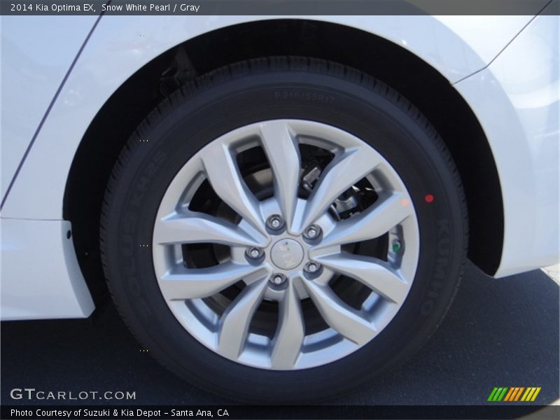 Snow White Pearl / Gray 2014 Kia Optima EX