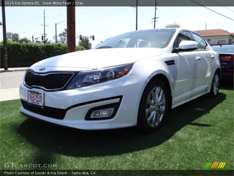 Snow White Pearl / Gray 2014 Kia Optima EX