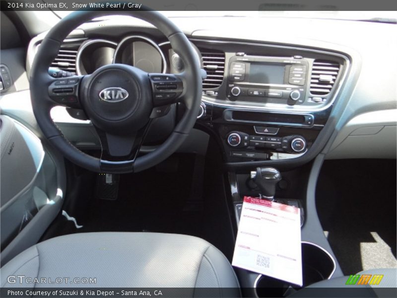 Snow White Pearl / Gray 2014 Kia Optima EX