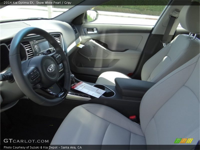 Snow White Pearl / Gray 2014 Kia Optima EX