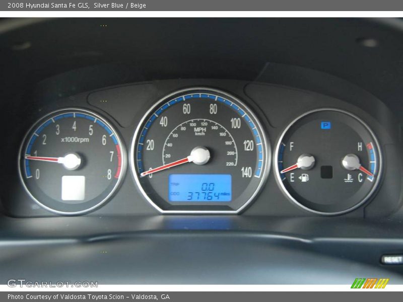 Silver Blue / Beige 2008 Hyundai Santa Fe GLS