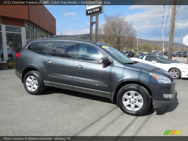 Cyber Gray Metallic / Dark Gray/Light Gray 2012 Chevrolet Traverse LS AWD