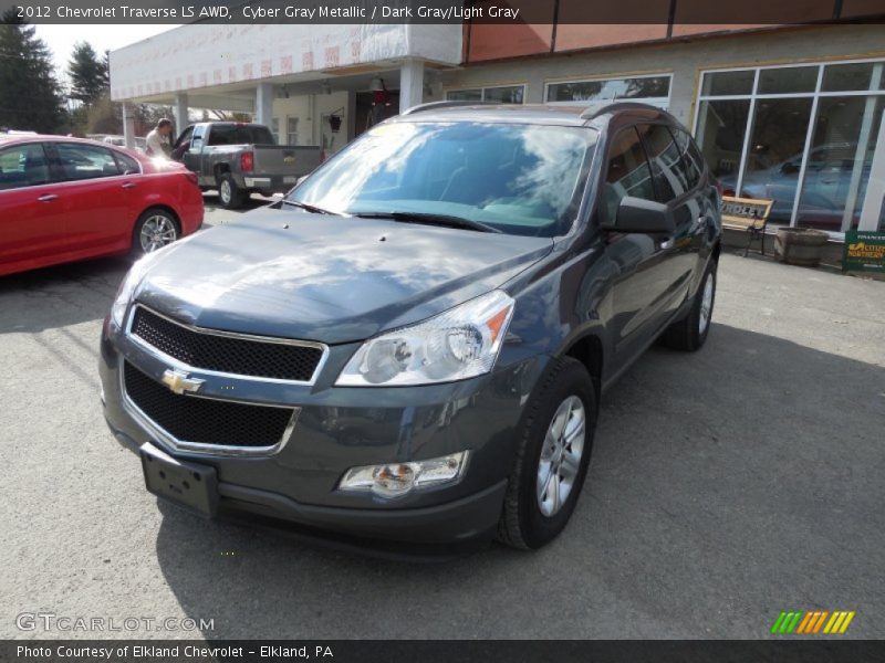 Cyber Gray Metallic / Dark Gray/Light Gray 2012 Chevrolet Traverse LS AWD