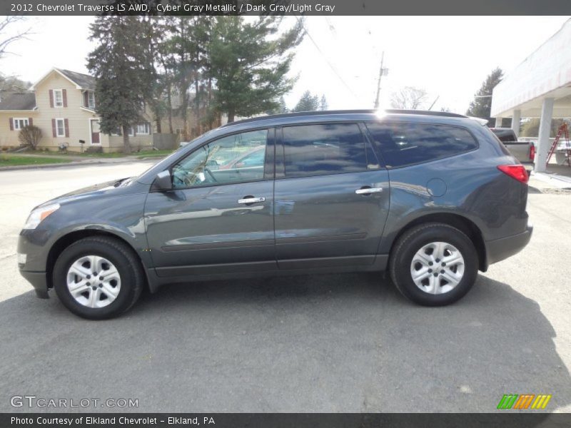 Cyber Gray Metallic / Dark Gray/Light Gray 2012 Chevrolet Traverse LS AWD