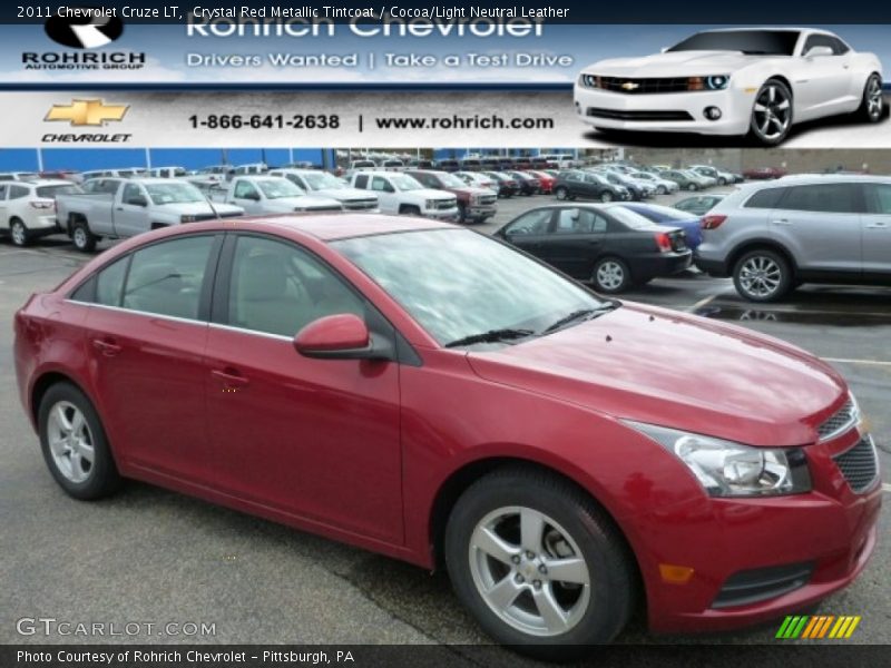 Crystal Red Metallic Tintcoat / Cocoa/Light Neutral Leather 2011 Chevrolet Cruze LT