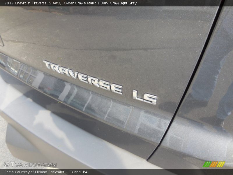 Cyber Gray Metallic / Dark Gray/Light Gray 2012 Chevrolet Traverse LS AWD