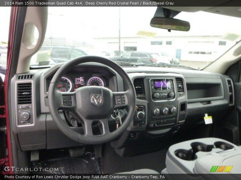 Deep Cherry Red Crystal Pearl / Black/Diesel Gray 2014 Ram 1500 Tradesman Quad Cab 4x4