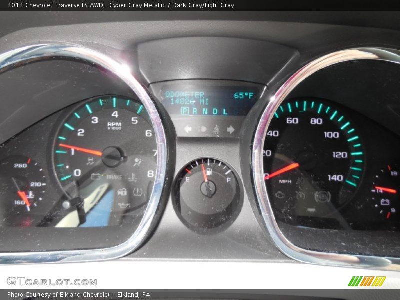 Cyber Gray Metallic / Dark Gray/Light Gray 2012 Chevrolet Traverse LS AWD
