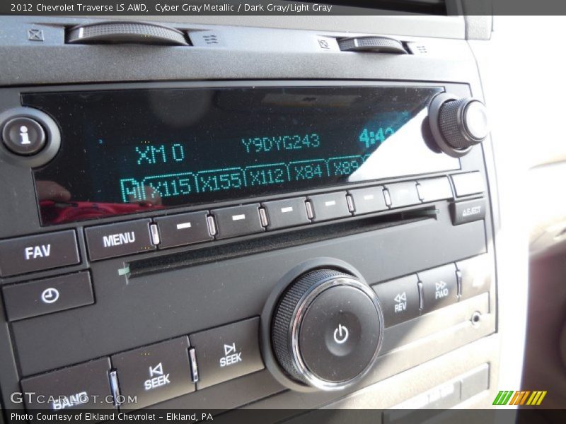 Cyber Gray Metallic / Dark Gray/Light Gray 2012 Chevrolet Traverse LS AWD
