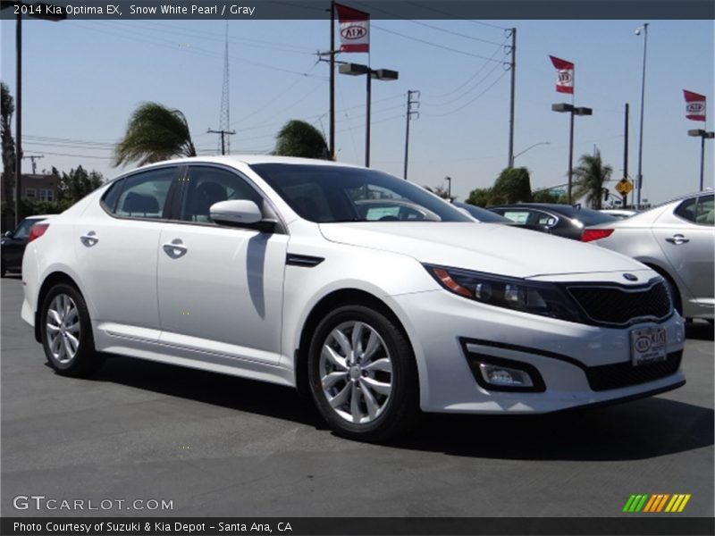 Snow White Pearl / Gray 2014 Kia Optima EX