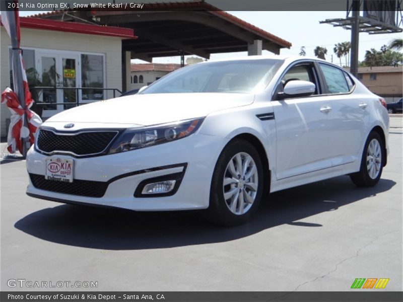 Snow White Pearl / Gray 2014 Kia Optima EX