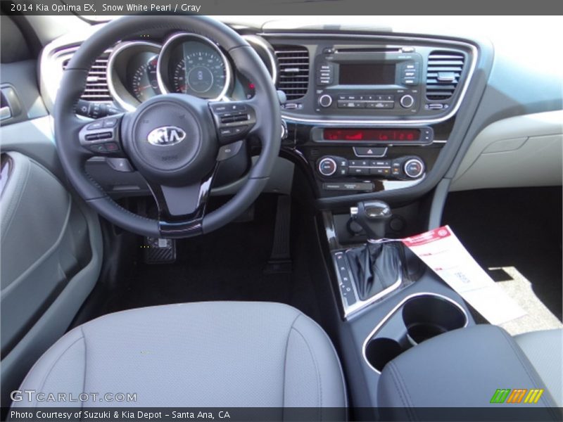 Snow White Pearl / Gray 2014 Kia Optima EX