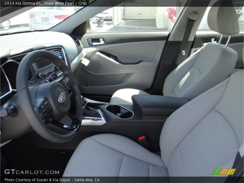 Snow White Pearl / Gray 2014 Kia Optima EX