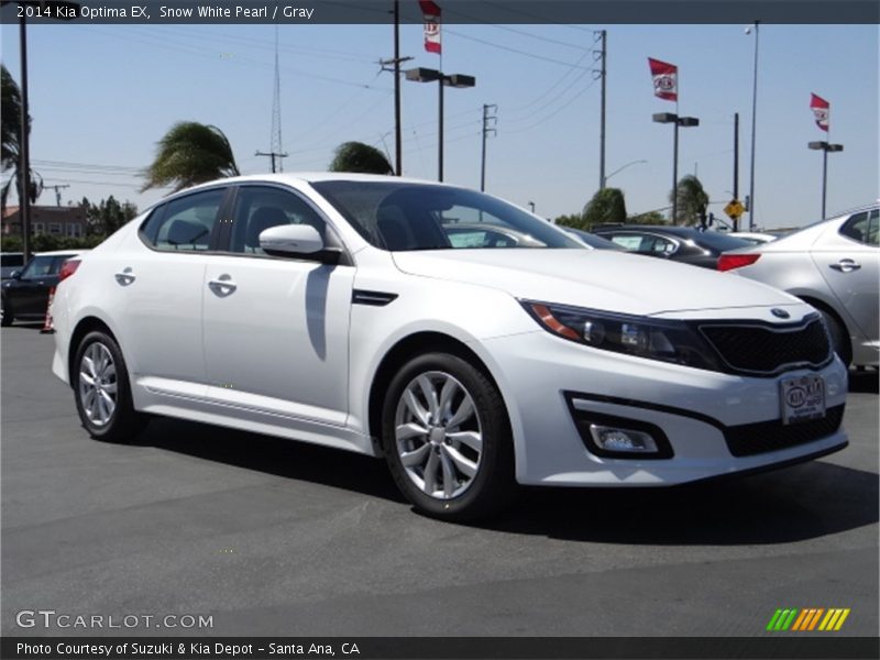 Snow White Pearl / Gray 2014 Kia Optima EX