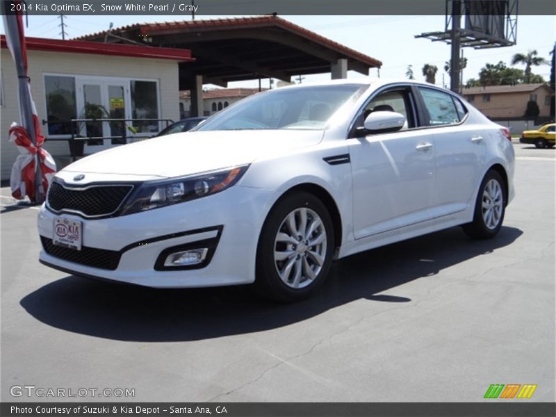 Snow White Pearl / Gray 2014 Kia Optima EX